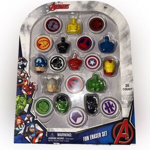 Nwt 20 piece avengers eraser set